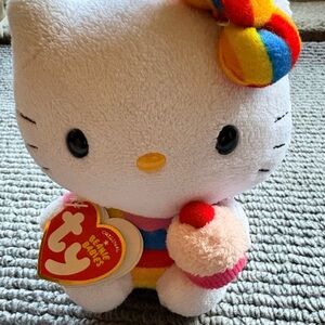 Beanie Babies Ty - Hello Kitty with Cupcake and Rainbow Accents